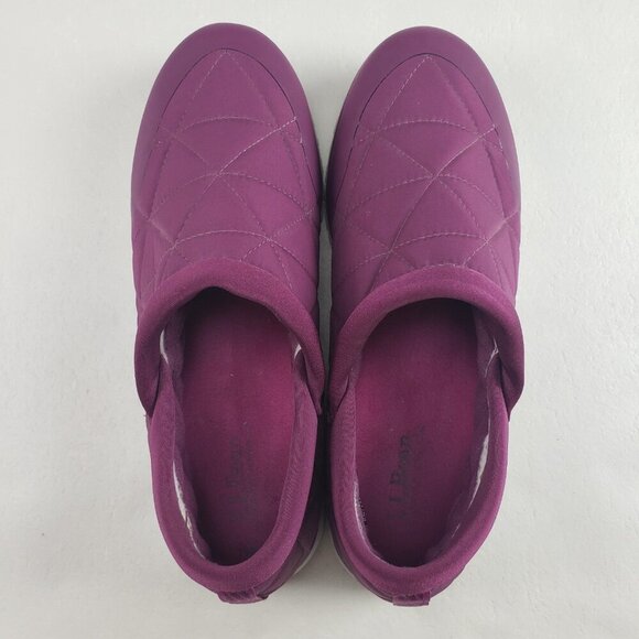 LL Bean Ultralight Primaloft Slip On Shoe Womens 10 Purple Quilted Waterproof - Picture 8 of 10